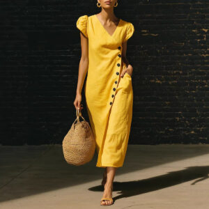 Women’s Casual V-Neck Short-Sleeve Dress