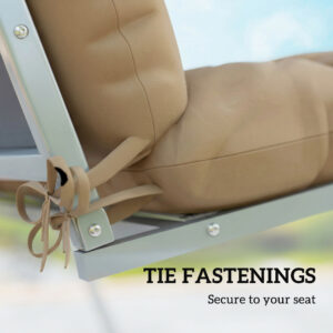 4-Piece Back and Seat Cushion Pillows Replacement and Pillows, Patio Chair Cushions Set with Ties, khaki