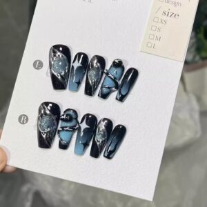 Handmade Wearable Nails Millennial Bold Babe Dark Flames