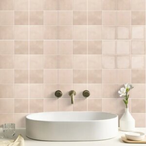 10pcs Self-adhesive Splash Wall Tiles, 10x10 Inch Self-adhesive Subway Tiles, High Quality Pink, Suitable For Kitchen And Bathroom Walasy DIY Home Decoration, Waterproof And Oil-proof, Easy To Clean