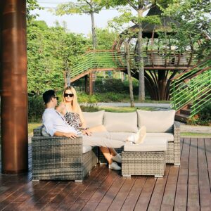 Pickup Only –51 Grey Polyethylene And Iron 4-Piece Outdoor Group Seat