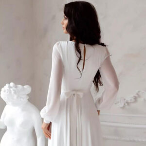 New Arrival Petite Train Deep V-Neck A-Line Wedding Dress