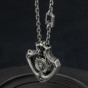 Ouni Machinery Rotating Gear Shuttle Pendant Necklace