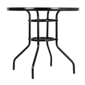 Outdoor Dining Table Round Toughened Glass Table Yard Garden Glass Table(SAME AS 93152635)
