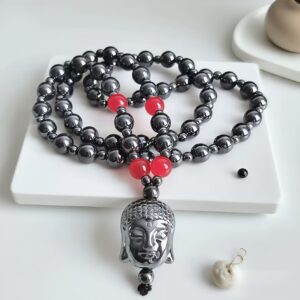 Ethnic-style Non-magnetic Black Obsidian Pixiu Buddha Head Pendant Jewelry