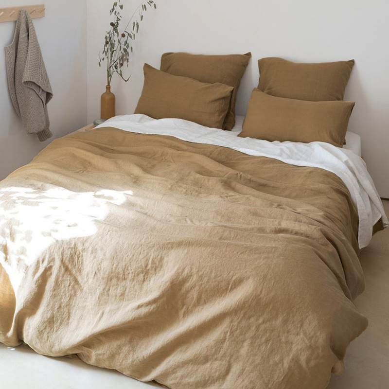 Japanese-style Washed Linen Four-piece Bedding Set Suitable For All Seasons - Image 4