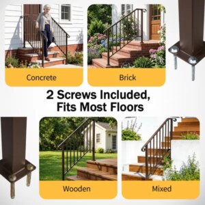 Outdoor 3 Level Iron Handrail Copper