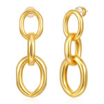 Copper-plated Niche Design 18k Gold-Colored Elegant Simple Instagram-Style Earrings