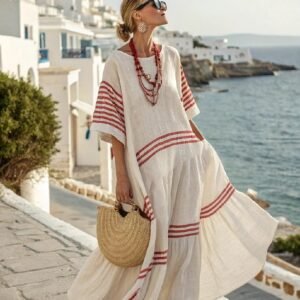 Elegant Resort-Style Plus-Size Loose And Comfortable Casual Dress