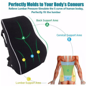Memory Foam Seat Back Pain Support Booster Cushion Chair Car Pillow Lumbar Lower