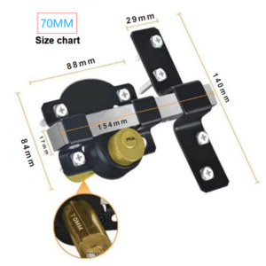 70mm Security Garden Shed Gate Lock Long Throw Locking Double Locking UK