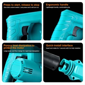 2-in-1 18V Cordless Leaf Blower, Sweeper, Vacuum With 2 Batteries And Charger