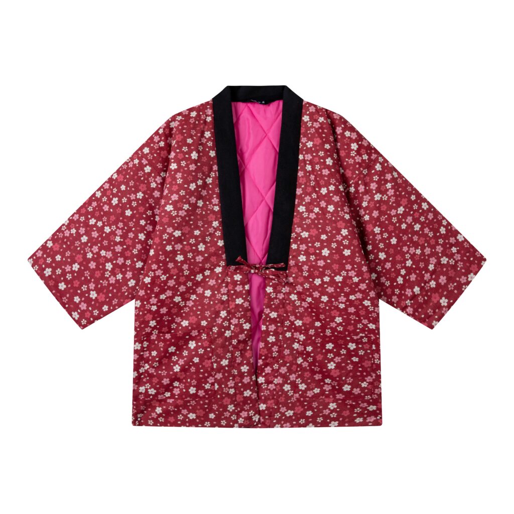 Women's Haori, Women's Warm Coat, Women's Japanese Style Padded Jacket, Indoor Wear, Lightweight & Warm Printed Coat, Japanese Traditional Clothing, Oversized Padded Jacket With Pockets