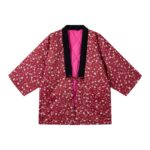 Women's Haori, Women's Warm Coat, Women's Japanese Style Padded Jacket, Indoor Wear, Lightweight & Warm Printed Coat, Japanese Traditional Clothing, Oversized Padded Jacket With Pockets