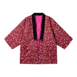 Women's Haori, Women's Warm Coat, Women's Japanese Style Padded Jacket, Indoor Wear, Lightweight & Warm Printed Coat, Japanese Traditional Clothing, Oversized Padded Jacket With Pockets