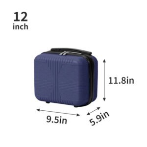 Non-TSA Customs Lock 2-in-1 PP Trolley Case, 12in/20in PP, Navy Blue
