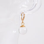 Simple Transparent Glass Spherical Earrings Fashionable