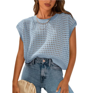 Women's Hollow-Out Knitted Sweater Blouse