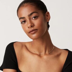 14k Solid Gold Plated Personalized Rhinestone Necklace For Women