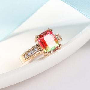 Women's Simple Square Zircon Ring