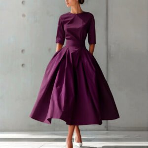Fashionable Chic And Elegant High-Waisted Swing Dress