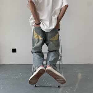 Men's Fashionable Plus-Size Loose Straight-Leg Jeans
