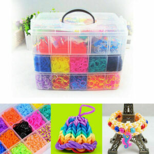 15000Pcs Kit Box Rubber Loom Bands Children Mult-color Make Woven Bracelet DIY