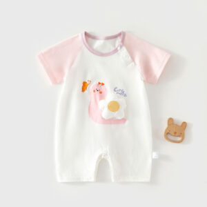 Pure Cotton Baby Short-Sleeve Onesie Seamless Romper Lightweight Air-Conditioning Bodysuit T-Shirt