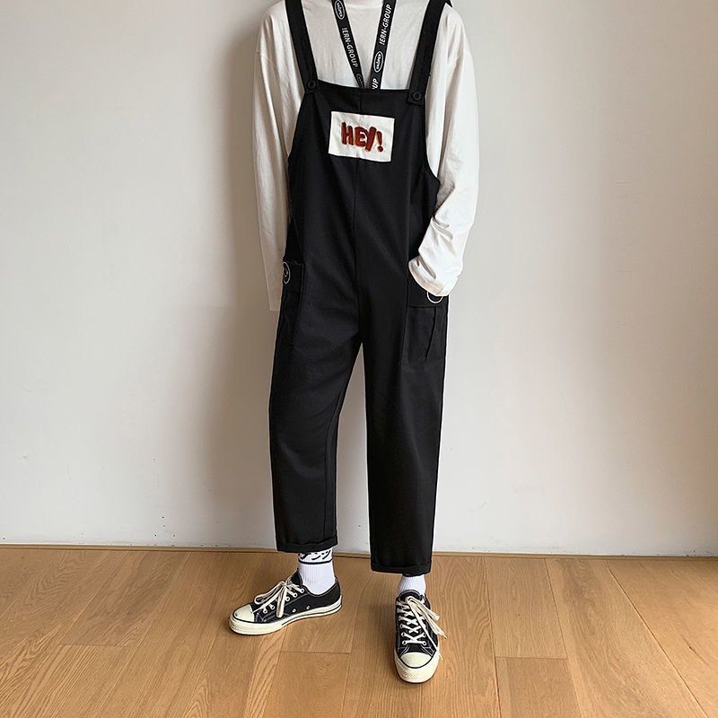 Men’s Retro Casual Straight-Leg Work Overalls With Suspender Straps
