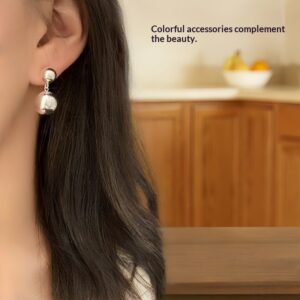 Fashionable Unique And Personalized Metal Round-Ball Tassel Earrings