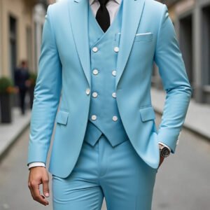 Double-breasted Suit Set Mens Three-piece Business Suit