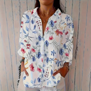 Printed Long-Sleeve Casual Womens Shirt