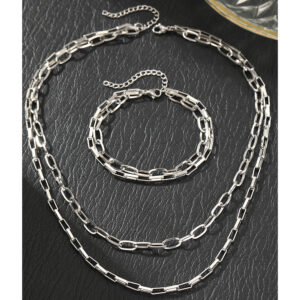Hip-hop Versatile Double-layered Clavicle Chain