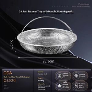 Magnetic-free Steamer Tray With Handle Draining Basket