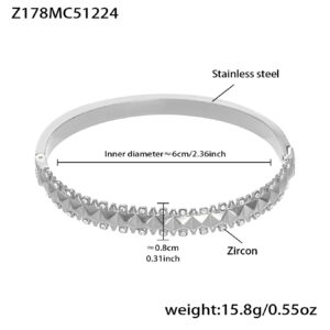 Stainless Steel Ultra-Shiny Full-Crystal Clip Bracelet