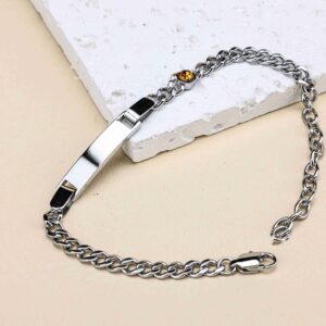 Engraved 12th Birthday Stone Family Commemorative Bracelet