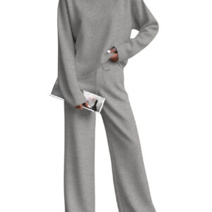 Solid-color T-shirt And Pants Two-piece Set