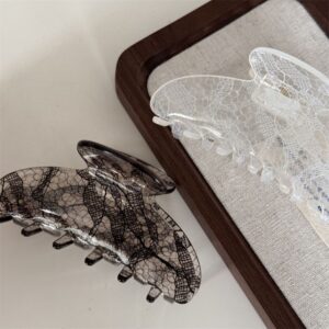 New Elegant Lace Acetate French-Style Retro Shark Clip For Women