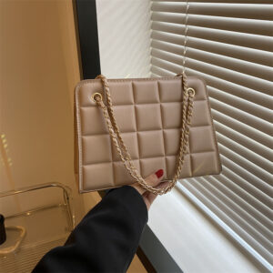 Plaid Bag Womens Small Diamond-Pattern Embroidered Grid Shoulder Bag