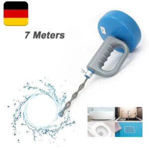 7FT Heavy Duty Drain Snake Auger, Manual Hand Crank Drain Clog Remover Tool For Sink, Shower, Bathtub, Toilet, Hair Clog, Fast Unclogging, Professional Home Use