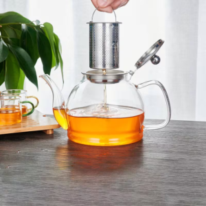 1200ml Glass Teapot With Infuser, Borosilicate Teapot With 304 Stainless Steel Strainer, Fine Mesh & Drip-Free Spout, For Loose Leaf Tea, Iced Tea & Fruit Infusions, Ideal For 4-6 People