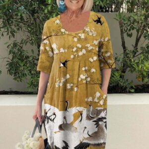 Women's Fashion Casual Printing Dress