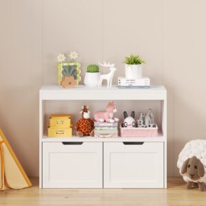 Book Organizer, Toy Storage Cabinet Organizer, White