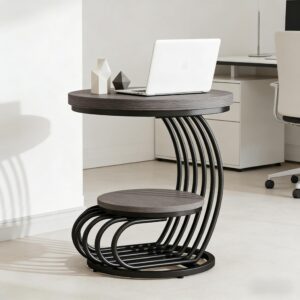 2 Tiers Couch Table,Round Side Table,End Table
