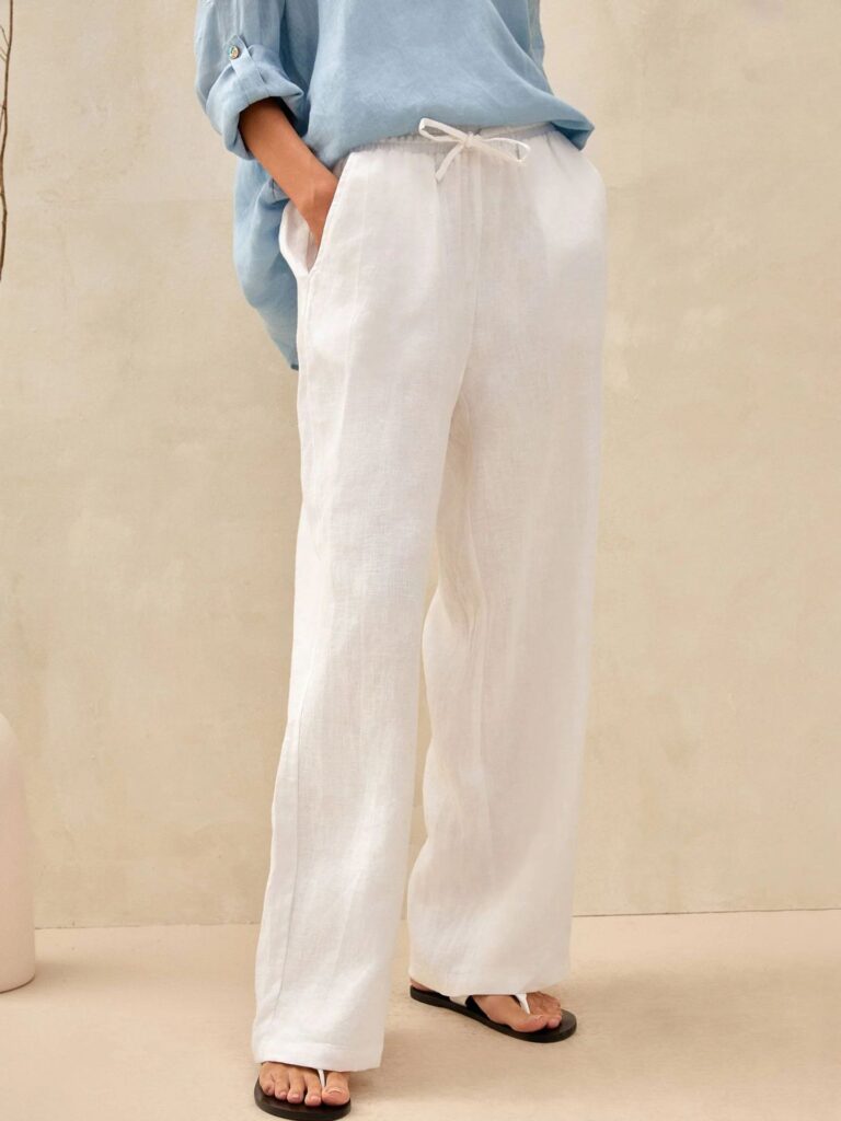 Linen Comfortable Straight-Leg Pants Women's Casual Pants