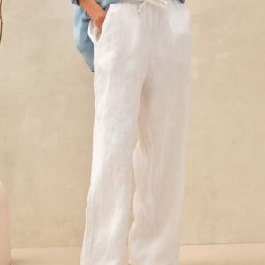 Linen Comfortable Straight-Leg Pants Women’s Casual Pants