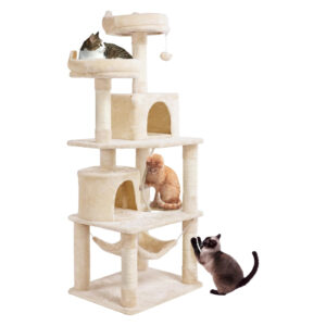 Vertical Cat Tree With Integrated Cat Bed