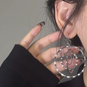 1 Pair Layered Hammered Dangle Earrings For Women, Bohemian Boho Vintage Style, Durable Drop Earrings With Exquisite Details, Elegant For Daily & Formal Occasions, All Year Wear, Perfect Gift Vacation