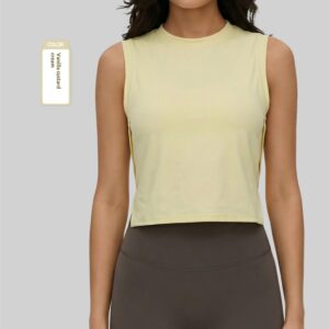 Sleeveless Womens Cropped Loose-fitting Yoga Toplightweight Breathable And Casual