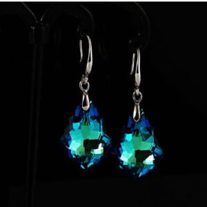 Women's S925 Silver Needle Colorful Crystal Earrings